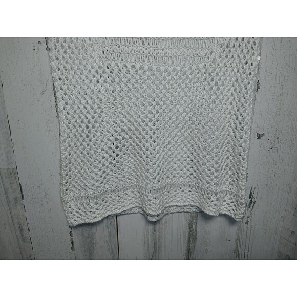 Converse One Star Women’s Open Knit Sweater Size Small Boho Hippie Ivory - Picture 2 of 7